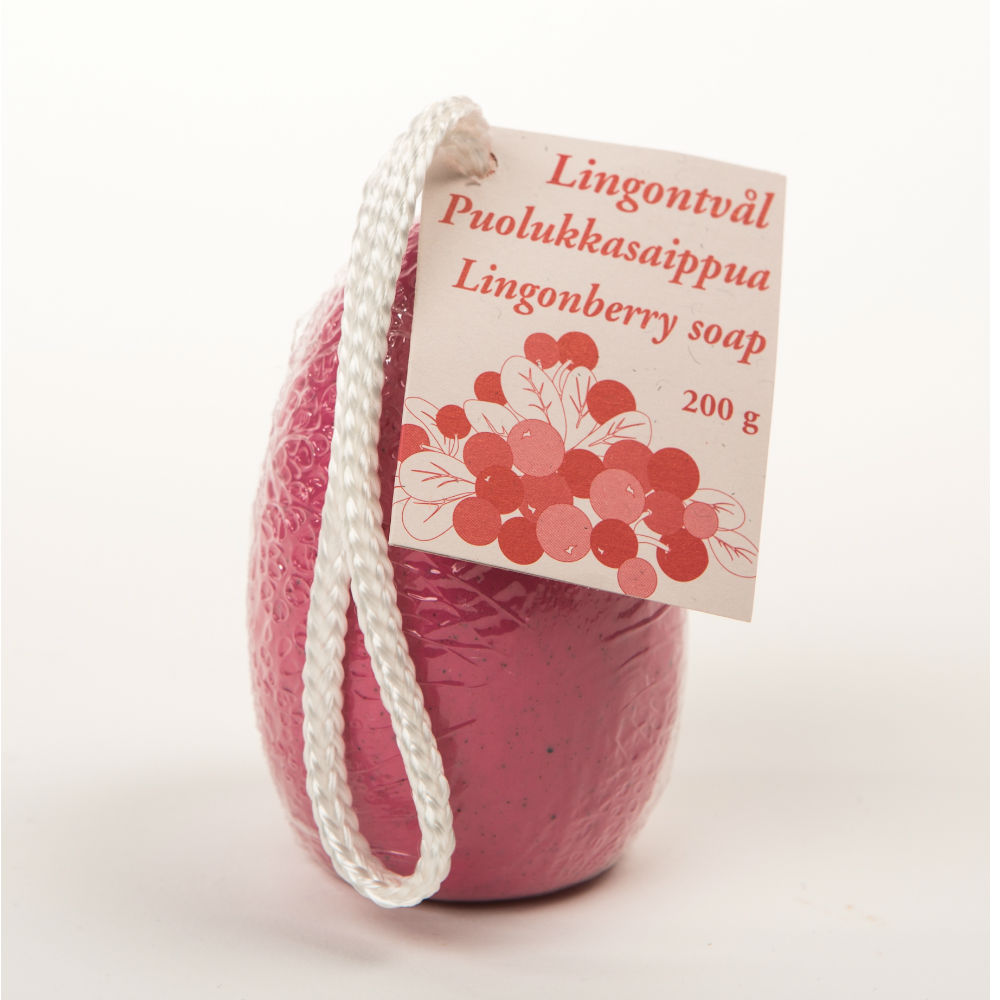 Lingonberry Soap on a rope 200g